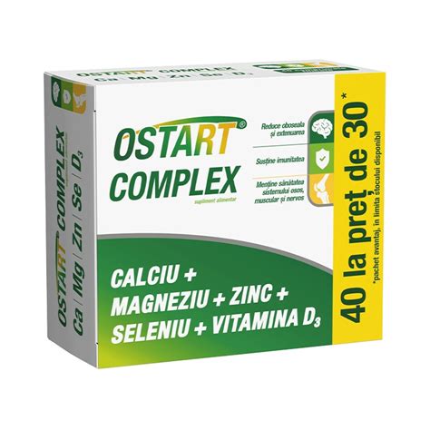 Ostart Complex Ca Mg Zn Se D Comprimate Filmat Farmacia