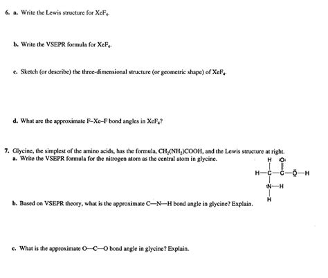 Solved A Write Lhc Lewis Structure For Xef4 B Write The Vsepr