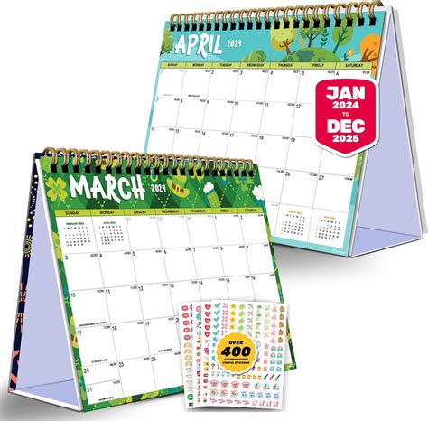 Amazon Months Small Desk Calendar Standing Flip Jan