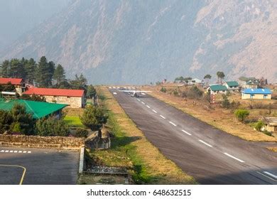 Airport Lukla Most Dangerous Airport World Stock Photo