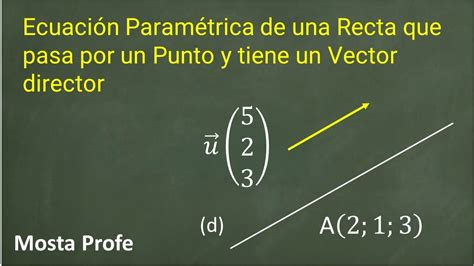 Encontrando Ecuaci N Param Trica De Recta En Espacio Que Pasa Por Un