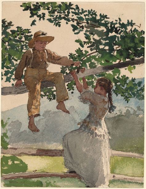 On The Fence By Winslow Homer Artvee