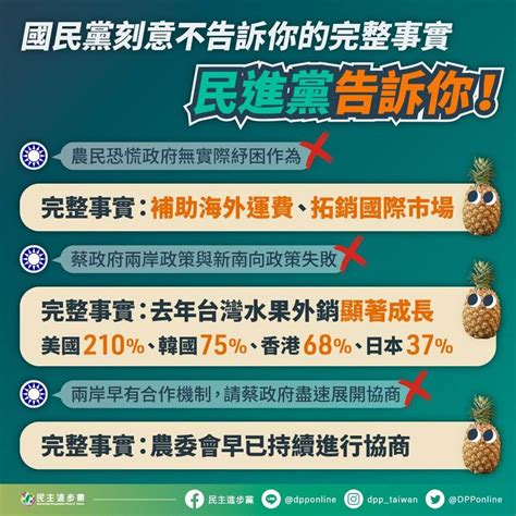 民進黨推懶人包解釋水果出口 李大中諷：美日韓港算是新南向？ 政治 中時