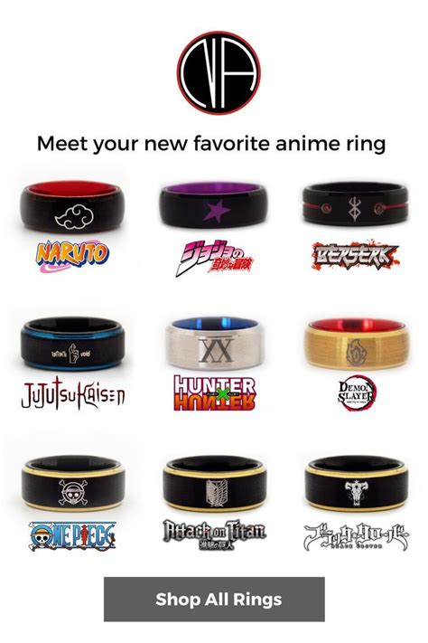 Nanimerica Anime Rings Anime Jewelry Anime Merchandise T Set Sale