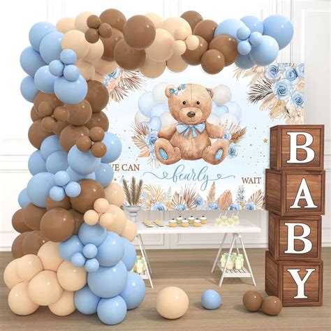 Amazon Teddy Bear Baby Shower Decorations For Boy Brown Blue Nude