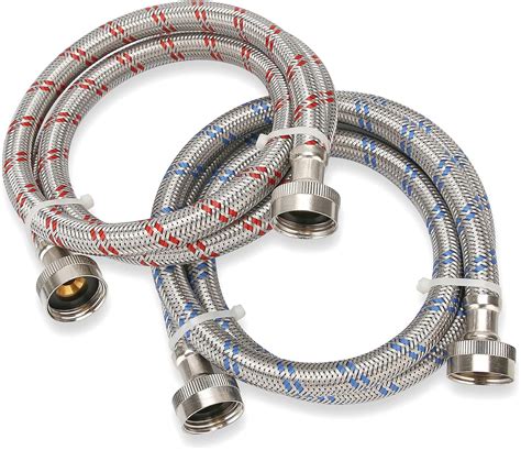 Amazon Pack Premium Stainless Steel Washing Machine Hoses Ft