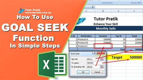 How To Use Microsoft Excel Goal Seek Function In Simple Steps Nepali Youtube