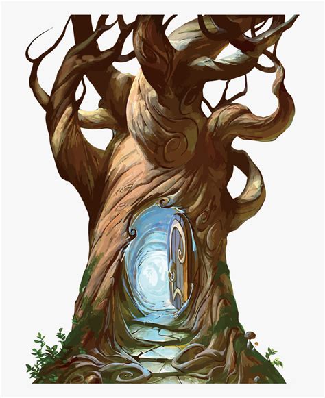 Transparent Fantasy World Clipart Hole In Tree Trunk Drawing Free