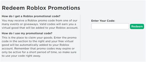 Roblox Game Redeem