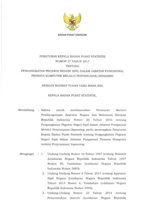 Pdf Peraturan Kepala Badan Pusat Statistik Bps Nomor Tahun