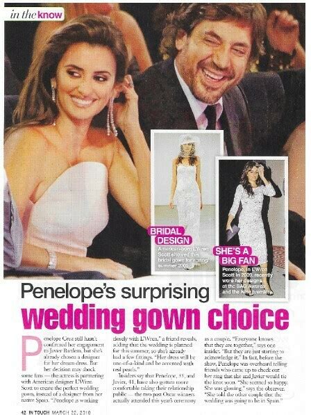 Cruz, Penelope / The Perfect Wedding Dress | Magazine Article with 4 ...