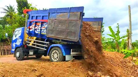 Mobil Dump Truk Canter Jomplang Muatan Tanah Timbunan YouTube