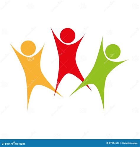 People Silhouette Teamwork Icon Stock Vector Illustration Of Social