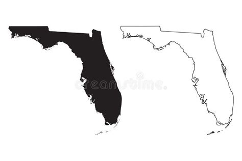 Florida Mapa De Um Estado Ilustração do Vetor Ilustração de mapa