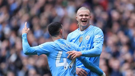 Manchester City 2-0 Everton - Erling Haaland strikes twice to give ...