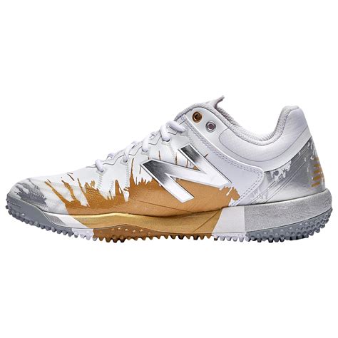 New Balance Rubber 4040v5 Turf Playoff Pack Turf Shoes in Silver/Gold ...