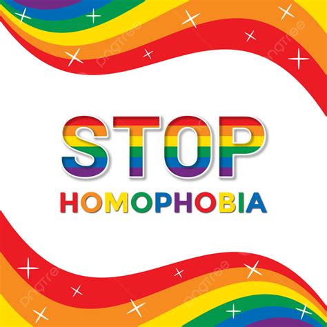 Stop Homophobia Vector Hd Images Stop Homophobia Colorful Word With