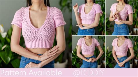 How To Crochet A Short Sleeve Top Pattern And Tutorial Diy Youtube