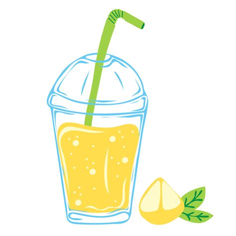 Plastic cup with lemonade and lemon slice 23122427 Vector Art at Vecteezy