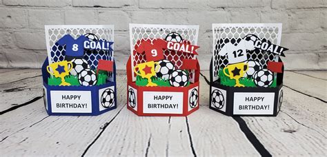 Soccer Pop-up Birthday Card, Pop-up 3D Card, Soccer Ball Birthday Card ...