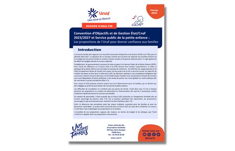 Convention Dobjectifs Et De Gestion Tat Cnaf Et Service