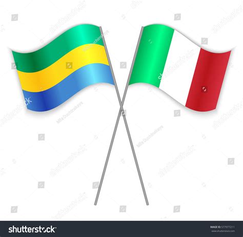 Gabonese And Italian Crossed Flags Gabon Royalty Free Stock Vector