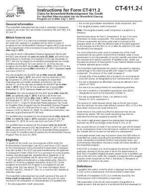 Fillable Online Instructions For Form Ct Claim For Brownfield