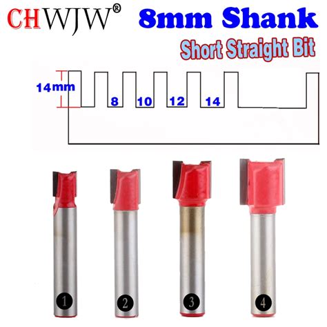 1PC 8mm Shank High Quality Short Straight Dado Router Bit Set 8 10 12