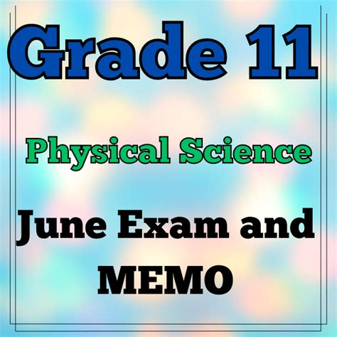 Grade 11 Physical Science June Exam And Memo 2023 1 • Teacha