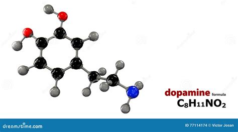 Molécula Del Neurotransmisor De La Dopamina Stock de ilustración