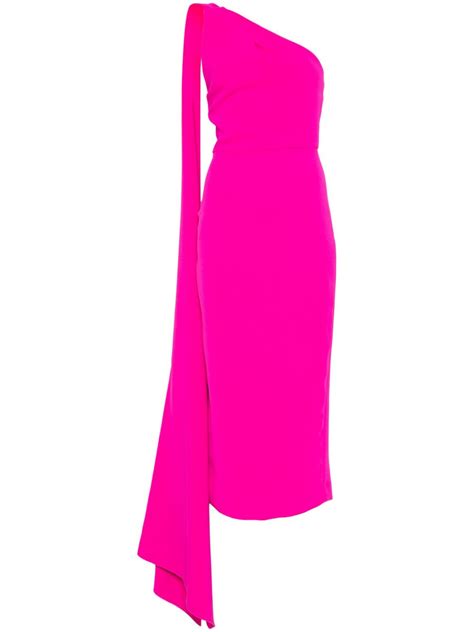 Solace London Samira Midi Dress Pink Farfetch