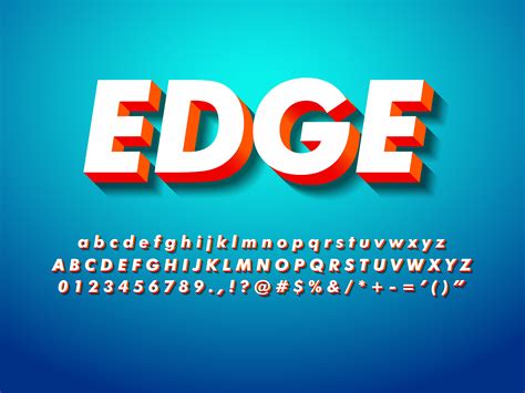 Simple 3d Font With Shadow 555768 Vector Art at Vecteezy