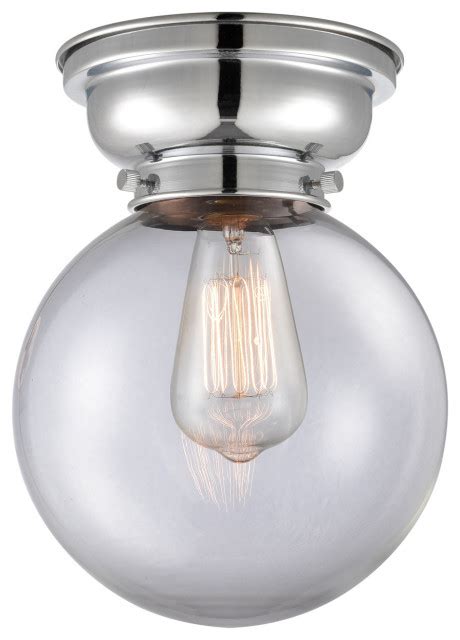 Aditi Large Beacon Light Flush Mount Polished Chrome Clear Glass