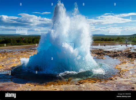 Eruption in a geyser Stock Photo - Alamy