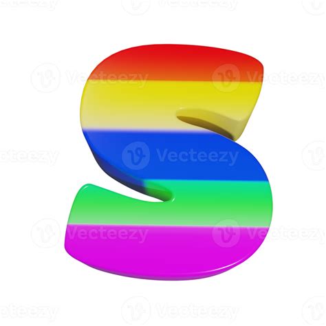 Rainbow Text Effect Letter S 3d Render 16316686 PNG