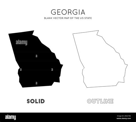 Georgia Map Blank Vector Map Of The Us State Borders Of Georgia For Your Infographic Vector