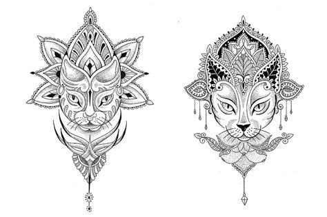 26 Cat Mandala Tattoo Design MarkyMaryisa