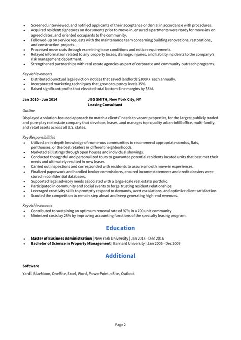 Leasing Manager Resume Example Guide Get Hired Fast