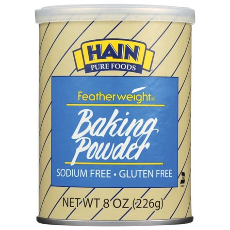 Hain Pure Foods Featherweight Baking Powder 8 Oz Can Swanson