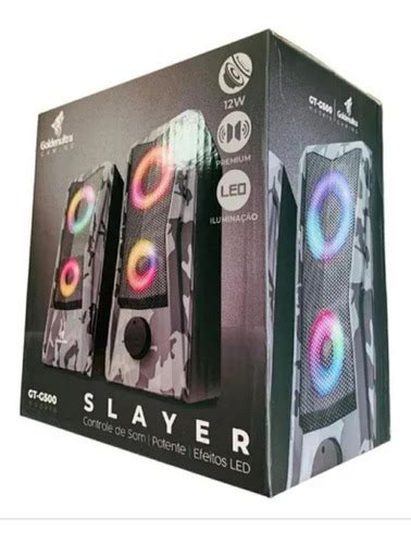 Caixa De Som Slayer Led Gamer Goldenultra Gt G Parcelamento Sem Juros