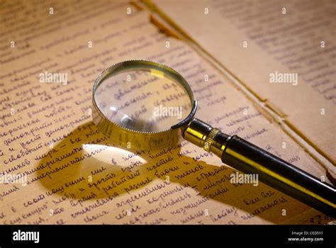 Manuscript Magnifying Glass Hi Res Stock Photography And Images Alamy