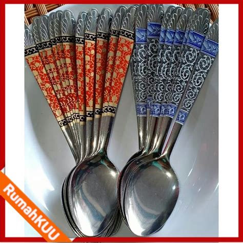 Jual Sendok Makan Stainless Motif Batik 1pcs Stainless Tebal Sendok