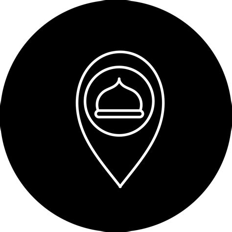 Mosque Map Pin Location Icon In Black And White Color 24471450 Vector