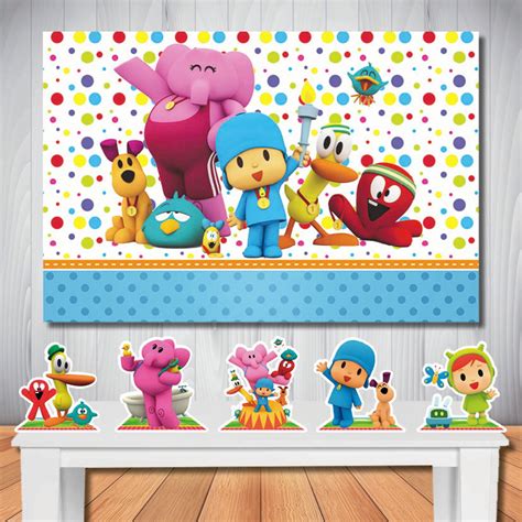 Kit Festa Pocoyo Painel de Aniversário e Totem de Mesa Elo7