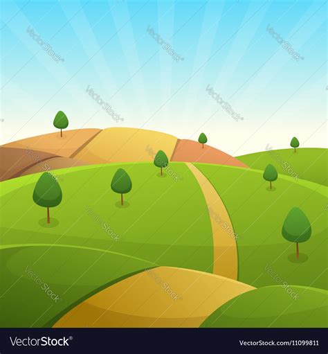 Countryside cartoon landscape Royalty Free Vector Image