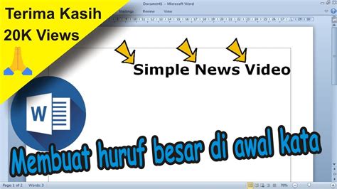 Cara Membuat Huruf Besar Diawal Kata Pada Microsoft Word 2010 Secara Otomatis Youtube