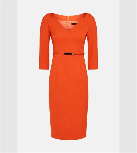 Buy Karen Millen Forever Bar Belt Midi Dress In Red 6thstreet Qatar