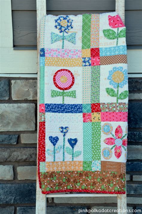 Bloom Quilt Pink Polka Dot Creations