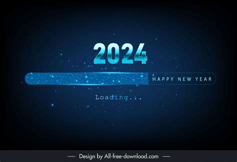 New Year 2024 Background Template Modern Dark Universe Vectors Images