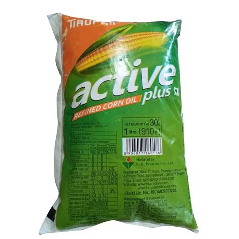 Liter Tirupati Active Plus Refined Corn Oil Low Cholestrol At Rs